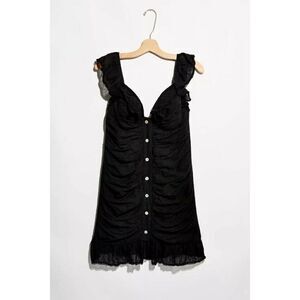 NWT FREE PEOPLE X JEN’S PIRATE BOOTY XS S NALANDA RUCHED GAUZE MINI DRESS BLACK